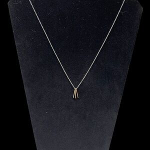 14kt WG/SS, 14kt RG/SS, 14kt YG/SS Triple Bar Necklace - 16-18 in.